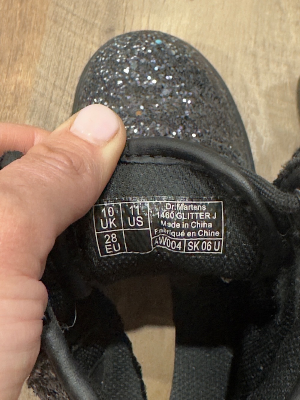 Dr. Martens Kids Youth Toddler Black Glitter Ankle Boots US Size 11 - Picture 8 of 8